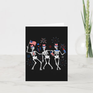 Skeleton 4:e juli amerikanska Flagga Skellies Kort