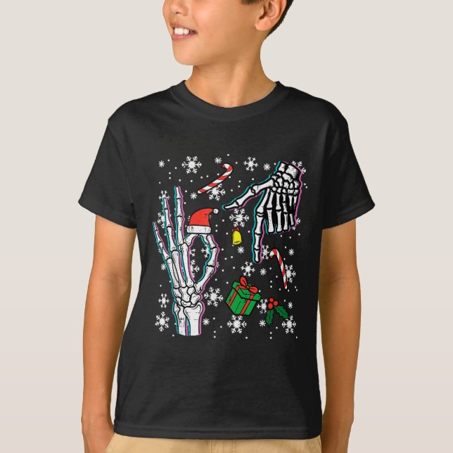 Skeleton 67 Meme Funny Christmas 6 7 Boys Youth Te T Shirt (Framsida)