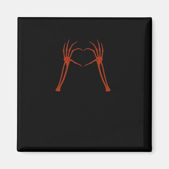 Skeleton Aänder Heart Sign Costume Funny Halloween Magnet (Framsidan)