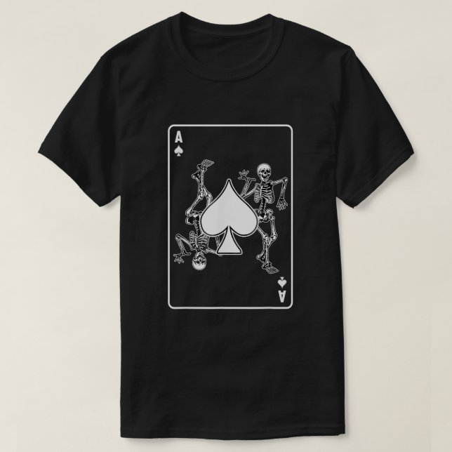 Skeleton Ace of Spade play Card Costume Hallowed T Shirt (Design framsida)