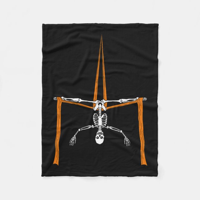 Skeleton Aerialist - Halloween Aerial Silke Circus Fleecefilt (Framsidan)
