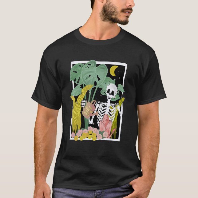 Skeleton  alla mina vänner är växtgarde t shirt (Framsida)