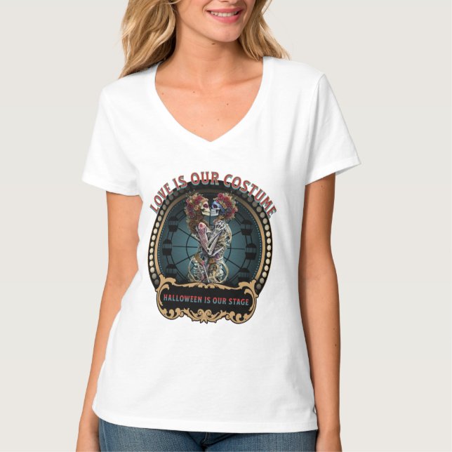 Skeleton Älskare Gift | Kvinnor Halloween T Shirt (Framsida)