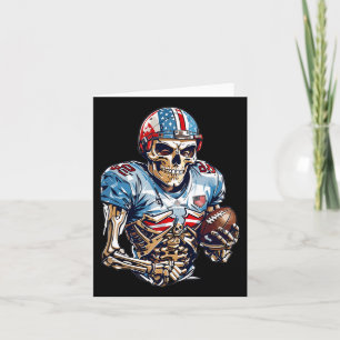 Skeleton American Football Player Halloween Graphi Kort