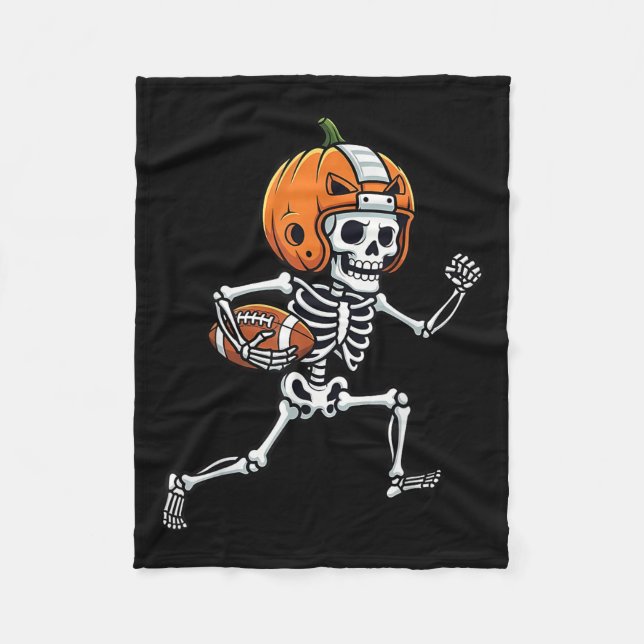 Skeleton American Football Player Spooky Sports Gr Fleecefilt (Framsidan)