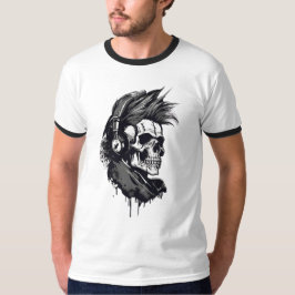 Skeleton and skull.skelett und totenkopf t-shirt 