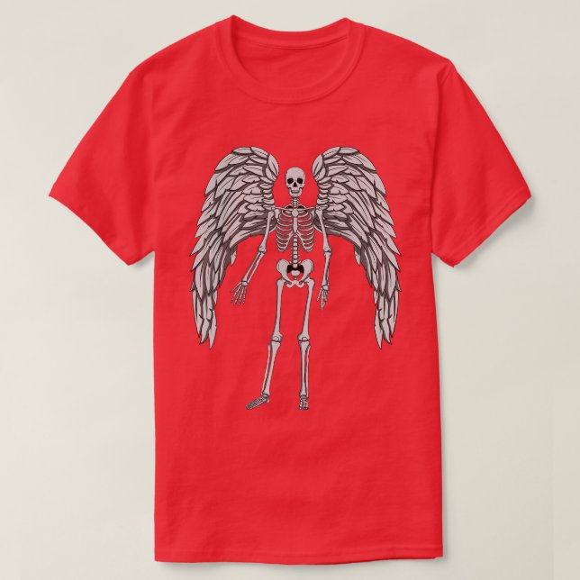 Skeleton Angel Fairycore Grunge Aesthetic Goth Ske T Shirt (Design framsida)