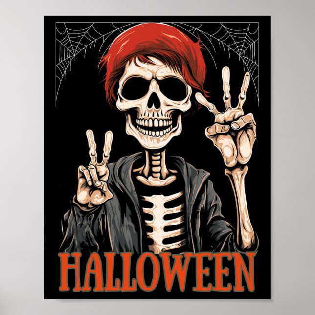 Skeleton Apocalypse Natt i Halloween-funny Poster (Framsidan)