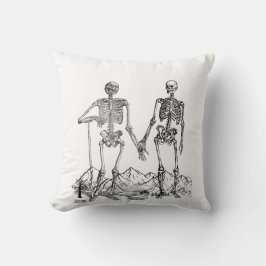 Skeleton Art White Pillow Kudde