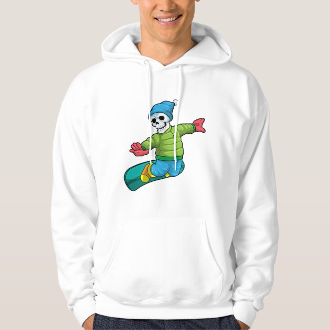 Skeleton as Snowboarder with Snowboard Hoodie (Framsida)