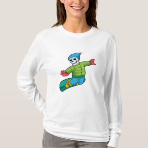 Skeleton as Snowboarder with Snowboard T Shirt