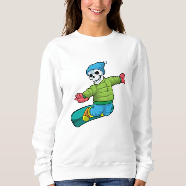 Skeleton as Snowboarder with Snowboard T Shirt (Framsida)