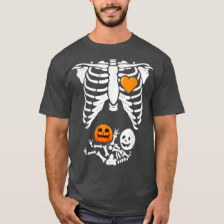 Skeleton Baby Gravid Xray Rib Cage för Fall Hall T Shirt