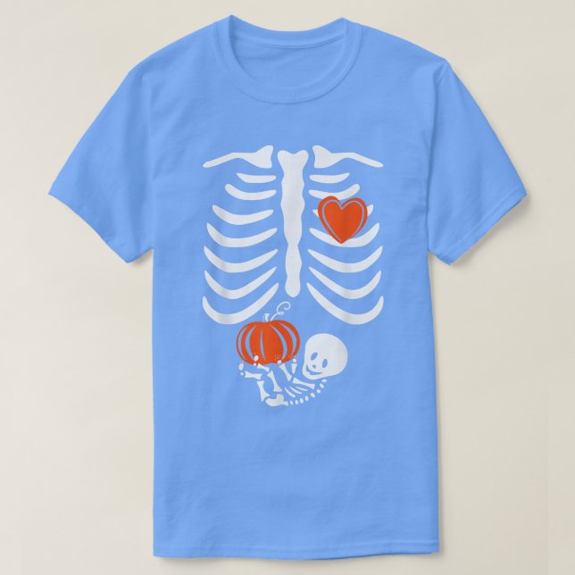 Skeleton Baby Gravida Xray Rib Cage Halloween Cos T Shirt (Design framsida)