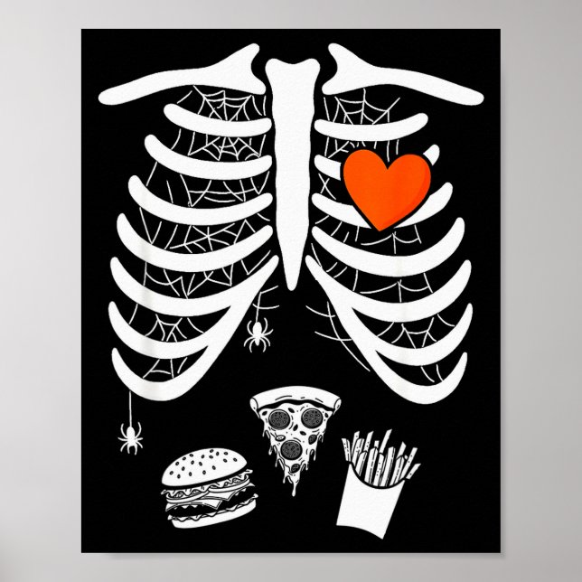 Skeleton Baby Pregnant Xray Rib Cage For Fall Hall Poster (Framsidan)
