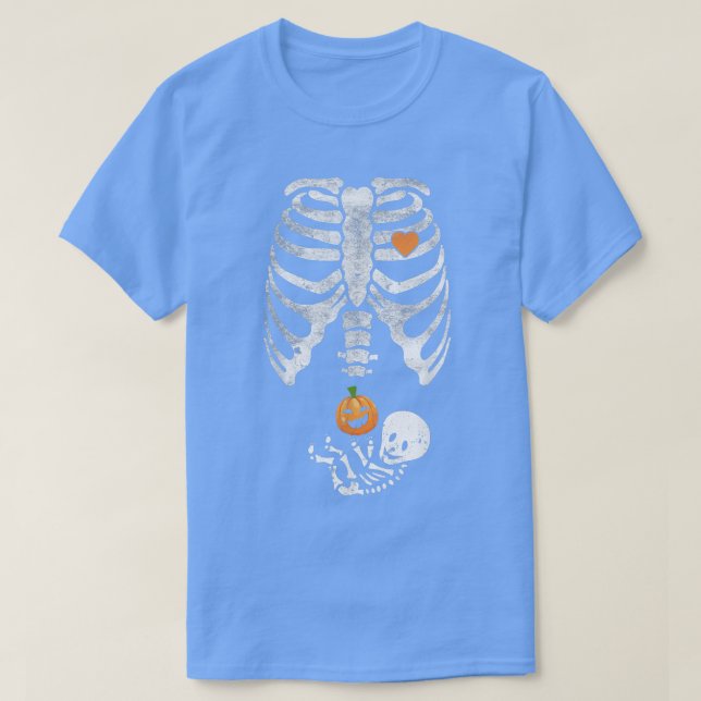 Skeleton Baby Pregnant Xray Rib Cage for Fall Hall T Shirt (Design framsida)