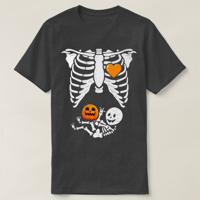 Skeleton Baby Pregnant Xray Rib Cage for Fall Hall T Shirt (Design framsida)