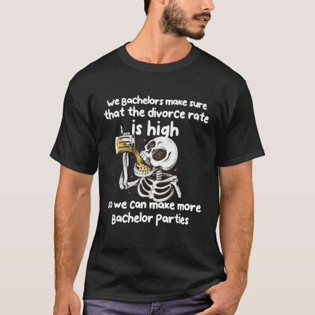 Skeleton Bachelors Parties T Shirt (Framsida)