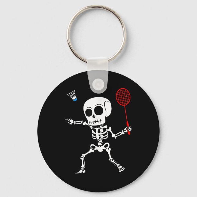 Skeleton Badminton Halloween Sash Shuttle Easy Co Nyckelring (Framsida)