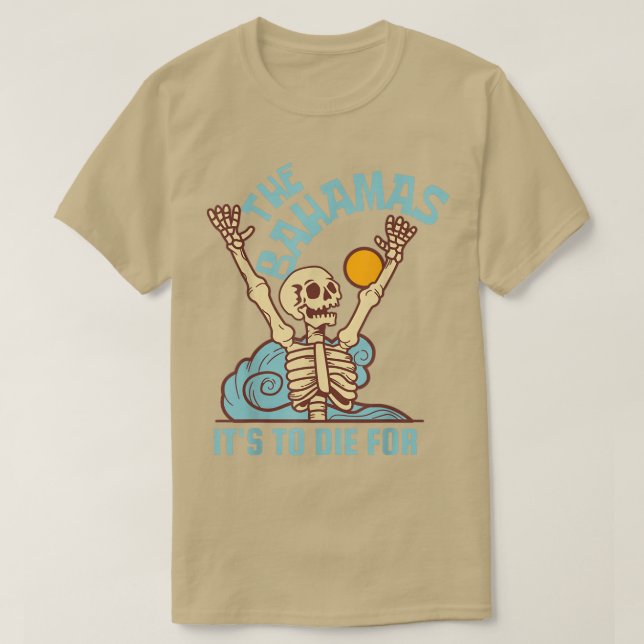 Skeleton Bahamas det ska dö för Beach Party  T Shirt (Design framsida)