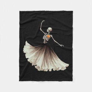 Skeleton Ballerina Ballet Dance Halloween Women Gi Fleecefilt