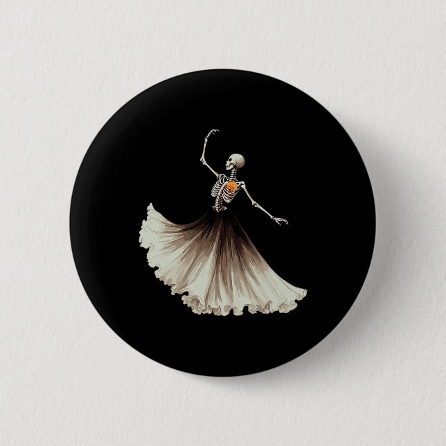 Skeleton Ballerina Ballet Dance Halloween Women Gi Knapp (Framsida)