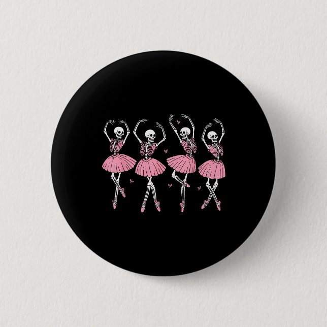 Skeleton Ballerinas Ballet Dance Cute Girl Hallowe Knapp (Framsida)