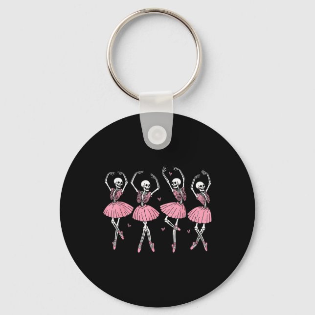 Skeleton Ballerinas Ballet Dance Cute Girl Hallowe Nyckelring (Framsida)