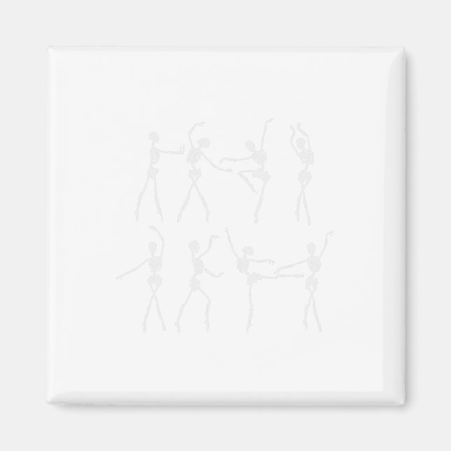 Skeleton Ballerinas Ballet Dance Cute Halloween Co Magnet (Framsidan)