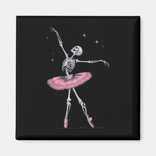 Skeleton Ballet Halloween Costume Funny Skull Magnet (Framsidan)