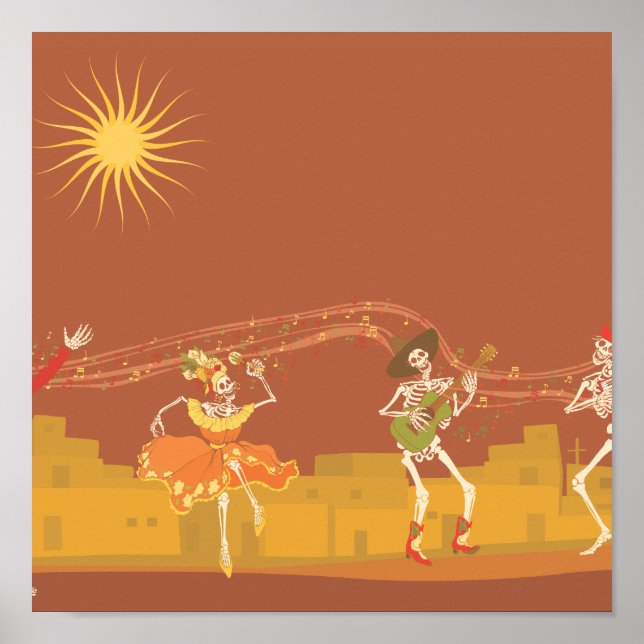 Skeleton Band på Day of the dead Poster (Framsidan)