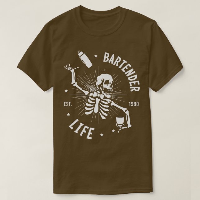 Skeleton Bartender Life  T Shirt (Design framsida)