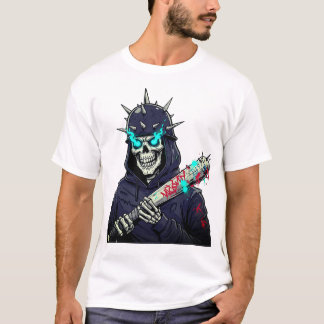 Skeleton Baseball Fladdermus Art - Spooky Sports S T Shirt