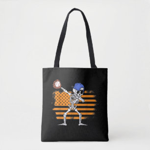 Skeleton Baseball Funny Halloween Tygkasse
