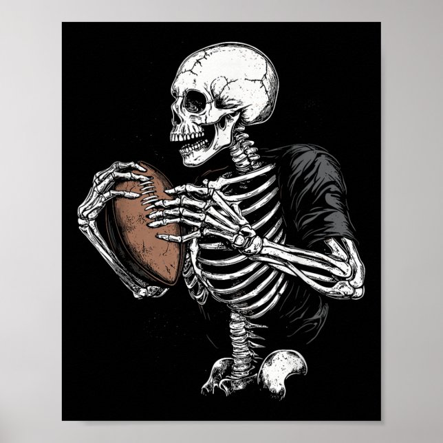 Skeleton Baseball Halloween Costume Funny Manar Bo Poster (Framsidan)