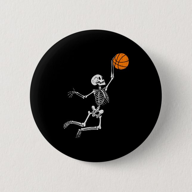 Skeleton Basketball Halloween Costume Mens Boys Te Knapp (Framsida)