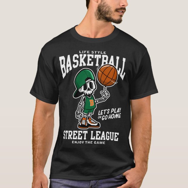 Skeleton Basketball Street League Manar T-Shirt (Framsida)