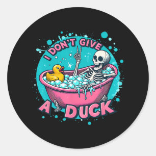 Skeleton Bath Humor Rubber Anka Funny Halloween Runt Klistermärke