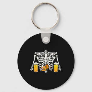 Skeleton Beer Älskare Hamburger Pizza Xray Hallowe Nyckelring