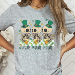 Skeleton Beer St. Patrick's Day, Drink Drank Drunk T Shirt