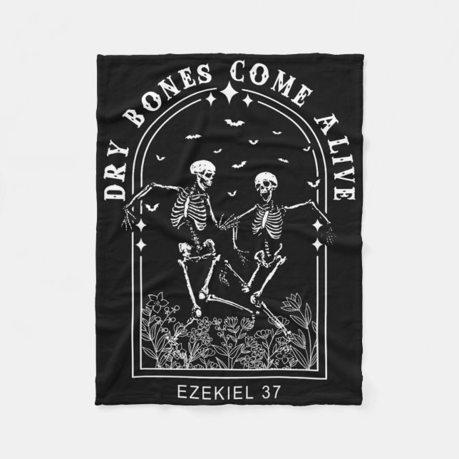 Skeleton Bible Verse Dry Bones Kom Alive Christia Fleecefilt (Framsidan)