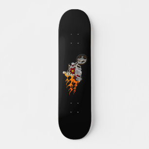 Skeleton bike Rider med flamma: Skuggbord Skateboard Bräda 19,5 Cm