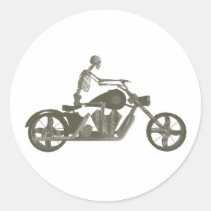 Skeleton-Bikerna / Bike Rider: Halfton Stil: Runt Klistermärke
