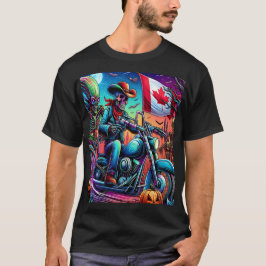 Skeleton Biker's Halloween Adventure T Shirt