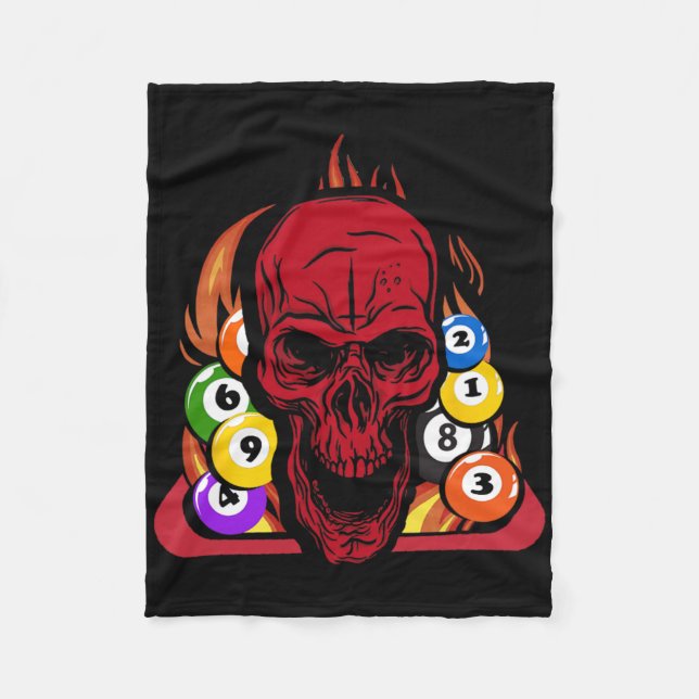 Skeleton Billiard Player Snooker Bassäng Billiard  Fleecefilt (Framsidan)