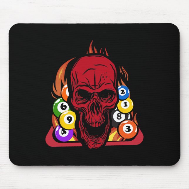 Skeleton Billiard Player Snooker Bassäng Billiard  Musmatta (Framsidan)