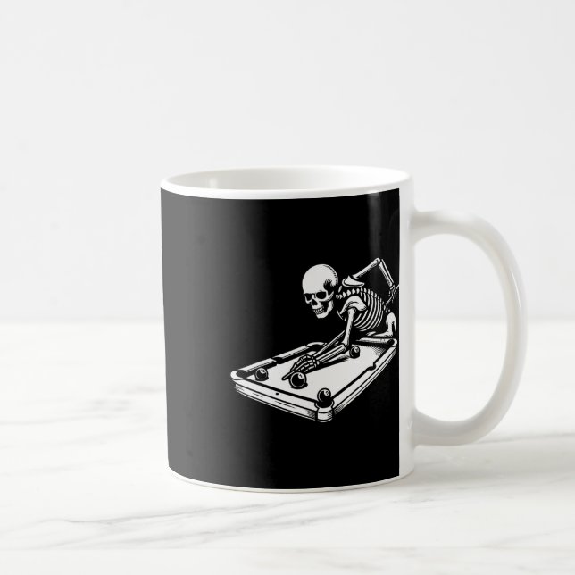 Skeleton Billiards Halloween Bassäng Snooker Billi Kaffemugg (Höger)