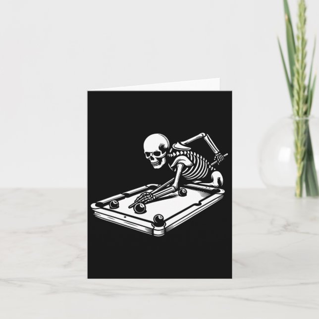 Skeleton Billiards Halloween Bassäng Snooker Billi Kort (Framsida)