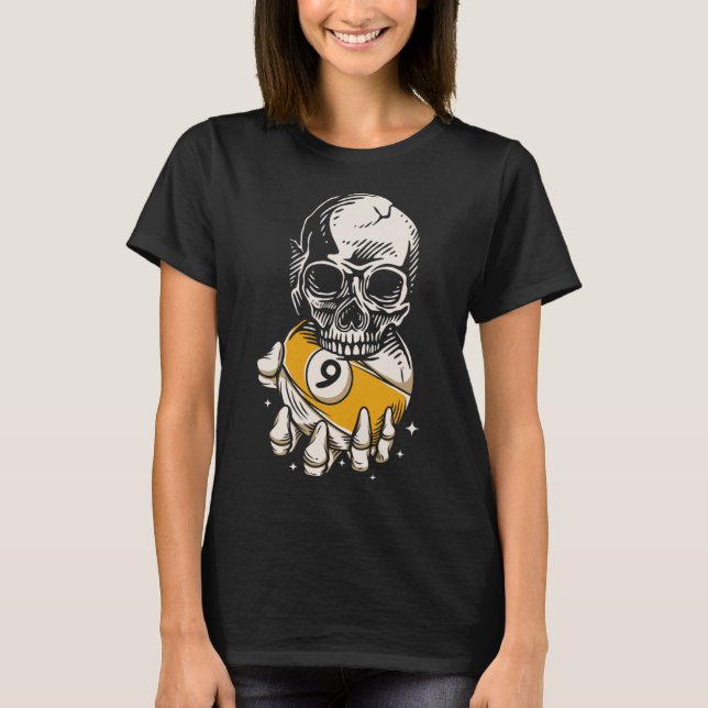 Skeleton Billiards Ll Snooker Bassäng Billiards Pl T Shirt (Framsida)