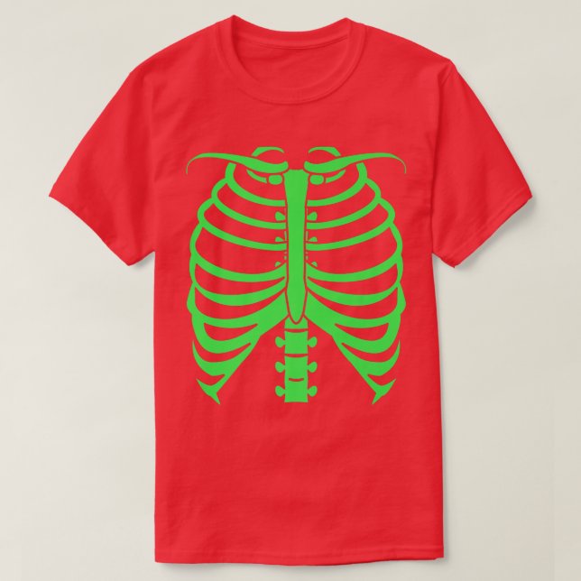 Skeleton Billigt Halloween Costume  T Shirt (Design framsida)